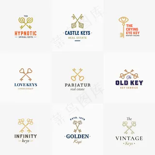 复古钥匙符号大集合