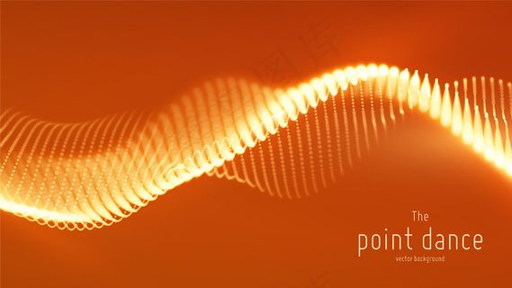 抽象红色粒子波，点阵，浅景深。未来派插图。技术数字飞溅或数据点爆炸。点舞波形。