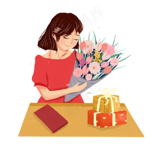 感恩教师节献花给老师png素材