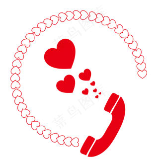 七夕红色爱心电话