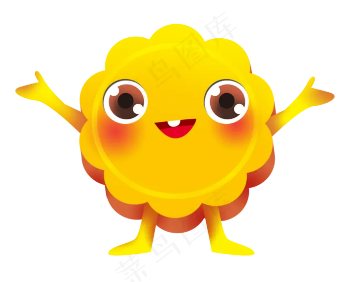 拟人黄色月饼(2500X2000(DPI:300))psd模版下载
