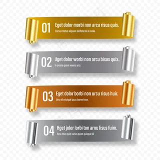 金属丝带效果横幅banner套装