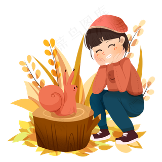 女孩秋天秋季