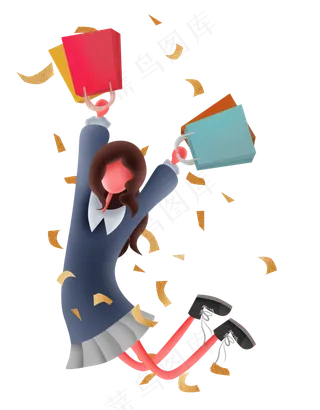 快乐购物的女孩