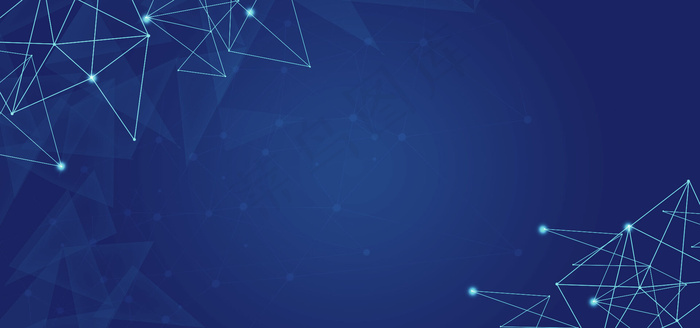 蓝色线条几何商务年会海报背景