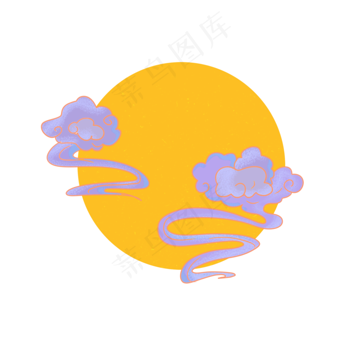 国潮七夕祥云月亮(2000X2000(DPI:300))psd模版下载