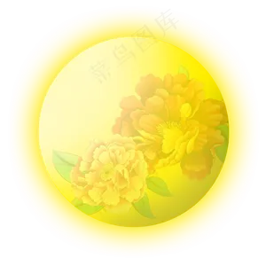中秋节粉色月亮花朵