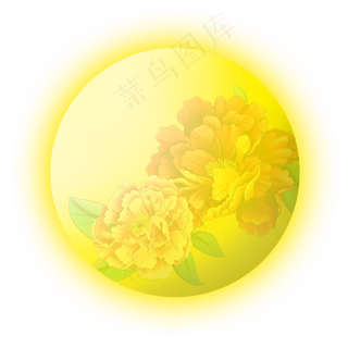 中秋节粉色月亮花朵