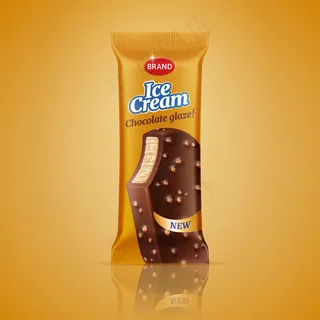 橙色背景下的冰淇淋吧包装设计