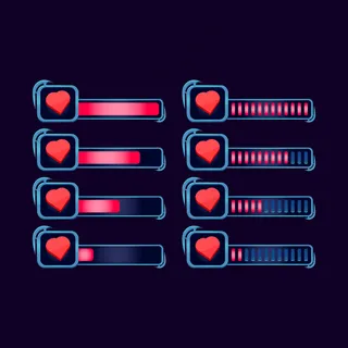 游戏ui资产元素的gui幻想rpg健康生活进度条集