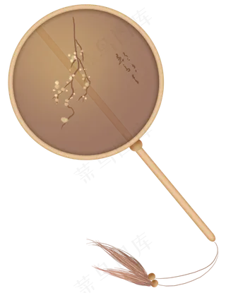 复古中国风白梅团扇