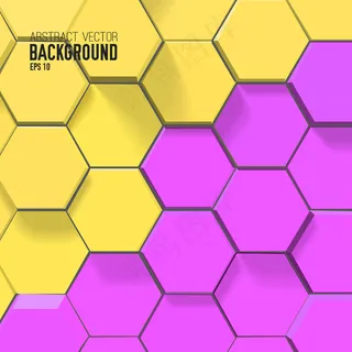 抽象马赛克背景，彩色连接六边形