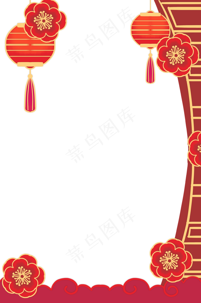 新春灯笼弧形边框