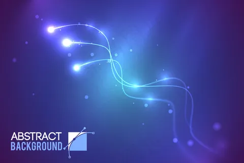 未来抽象技术模板与曲线和灯光效果的黑暗插图 未来抽象技术模板与曲线和灯光效果的黑暗插图