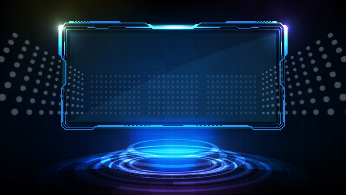 蓝色发光科技的抽象未来背景科幻框架hud ui