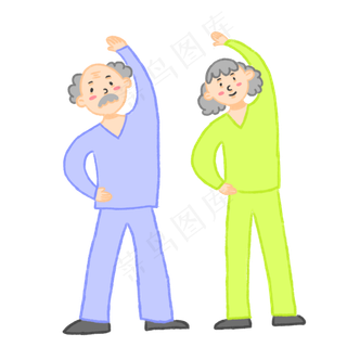 手绘卡通重阳节老爷爷老奶奶