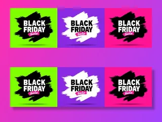 黑色星期五销售横幅banner设置。