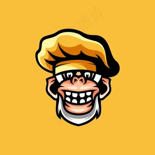 雪人烹饪帽吉祥物设计