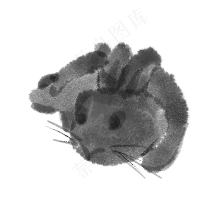 水墨水彩中秋节可爱布偶兔(2048X2048(DPI:132))psd模版下载