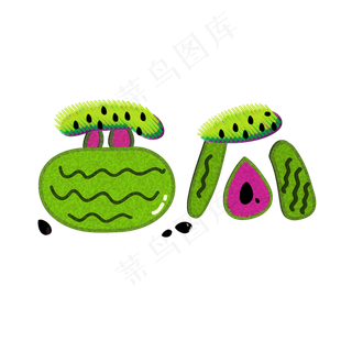 创意艺术字西瓜