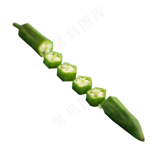 切开的秋葵特写