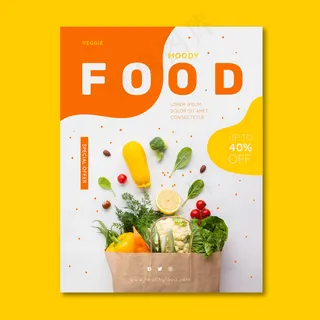 健康食品餐厅海报配照片