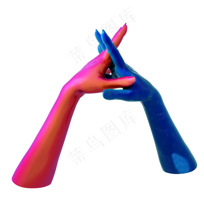 蒸汽波风格握紧的手png图(2000X2000(DPI:300))psd模版下载