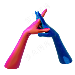 蒸汽波风格握紧的手png图