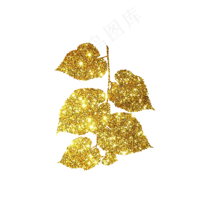 金粉树叶png(2000X2000(DPI:300))psd模版下载