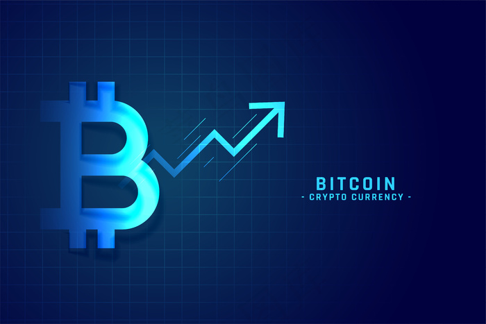 向上箭头设计的比特币增长图eps,ai矢量模版下载