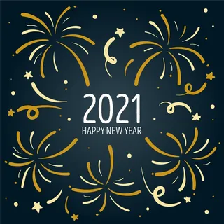 2021年新年快乐，烟花爆竹