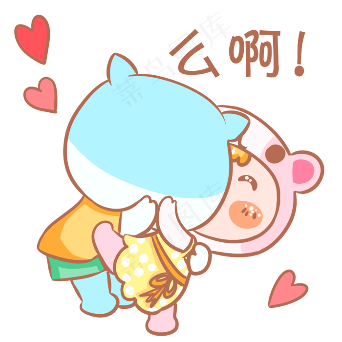 七夕节情侣卡通主题表情包(3000X3000(DPI:300))psd模版下载