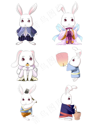 可爱玉兔套图