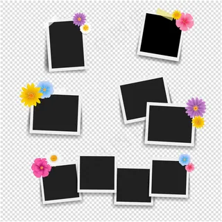 透明背景大花相框