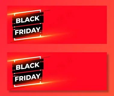 黑色星期五红色闪亮横幅banner，带文本空间