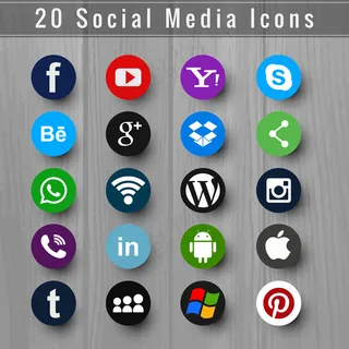 美丽的社交媒体图标