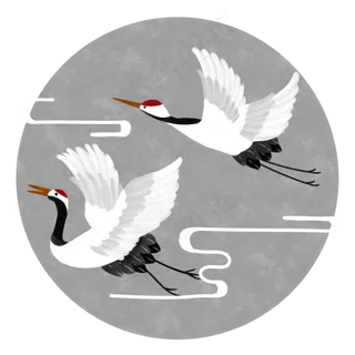 重阳节国风手绘仙鹤