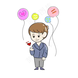 七夕情人节比心可爱男孩浪漫pn