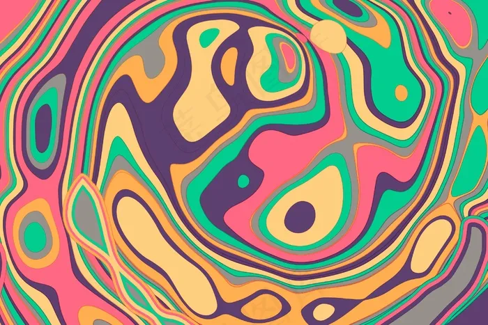 平面手绘迷幻格调背景eps,ai矢量模版下载