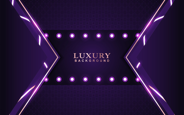 奢华紫色背景，玫瑰金装饰