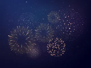 夜景背景上鲜艳的焰火