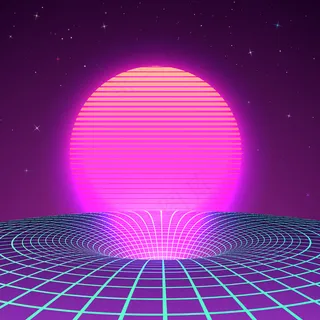 80或90年代霓虹色黑洞