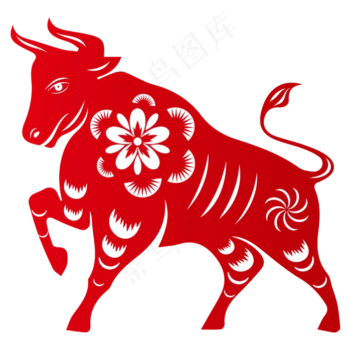 剪纸牛年(4167*4167px 300 dpi )ai矢量模版下载