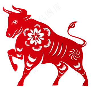 剪纸牛年