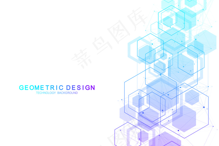 摘要背景六角分子结构的技术背景和科学风格。eps,ai矢量模版下载