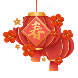 立体质感纸模雕花灯笼