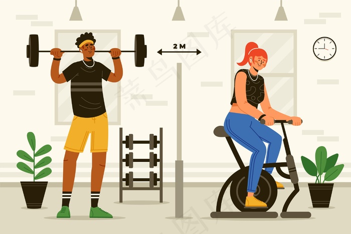 健身房的社交距离