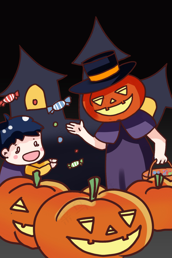 可爱卡通万圣节狂欢