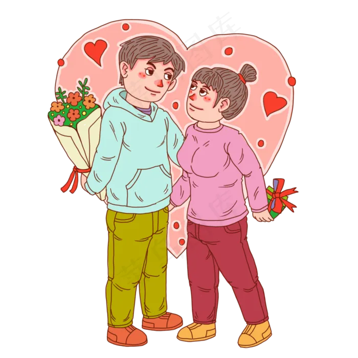 七夕情人节情侣谈恋爱(3000X3000(DPI:300))psd模版下载