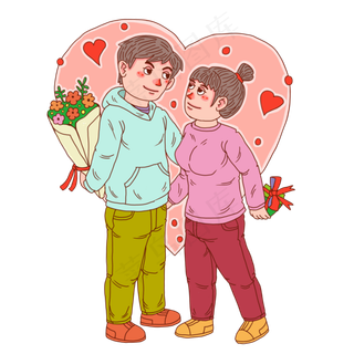 七夕情人节情侣谈恋爱